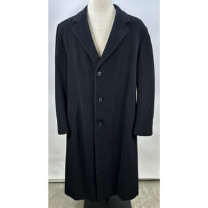 Erday's Wool Button Down Men's Heavy Black Vintage Trench Coat Made in the USA